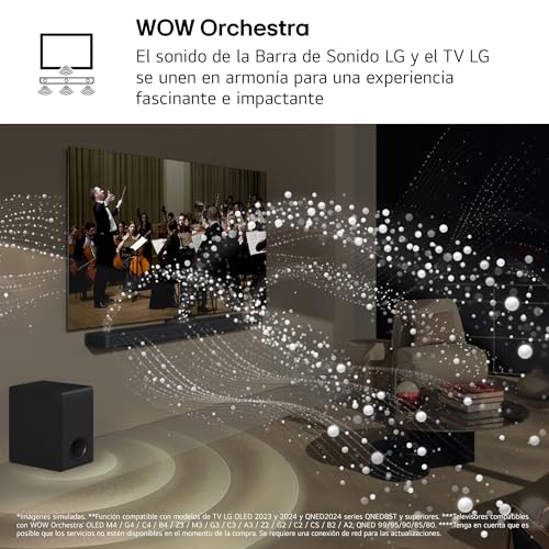 LG S90TR - Barra de Sonido Inteligente, 670W Potencia y 7.1.3 Canales, Altavoces Dobles Traseros Inalámbricos, 3 Altavoces Verticales, Sonido Envolvente Dolby Atmos y DTS:X, Hi-Res 24bits/96kHz
