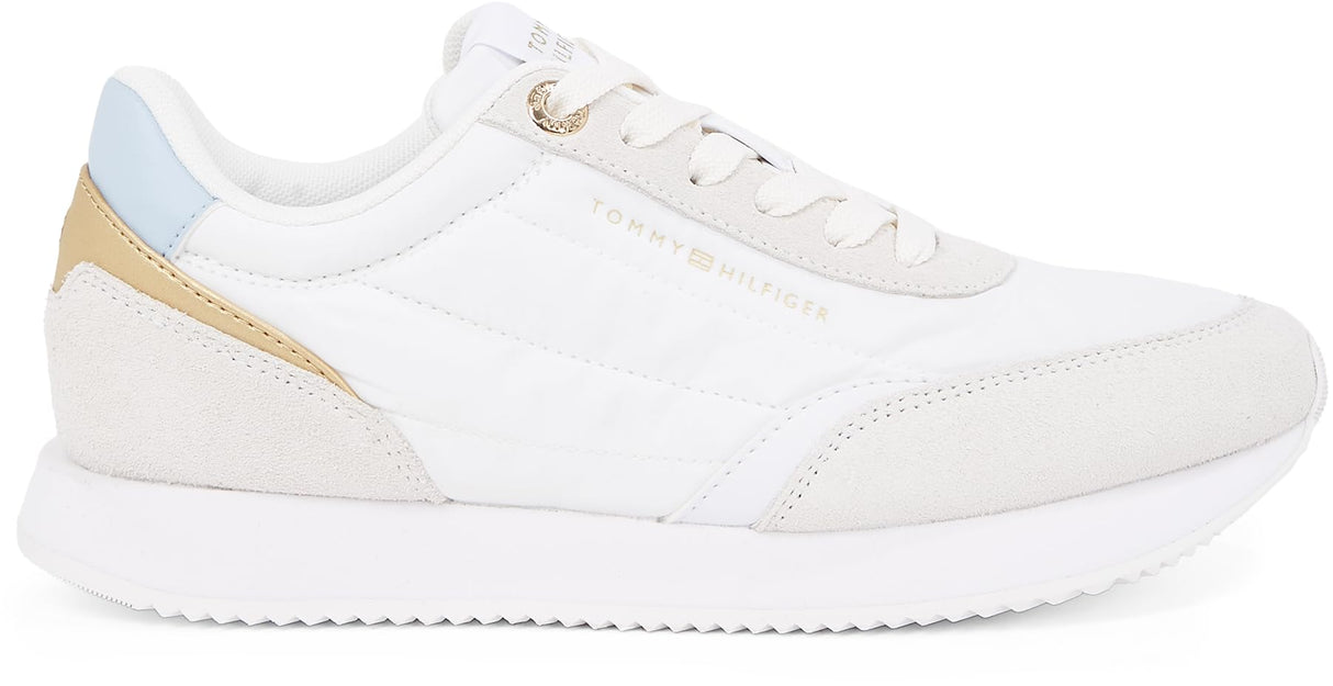 Tommy Hilfiger Runner Sneaker Mujer Essential Calzado Deportivo, Multicolor (White/Breezy Blue), 40