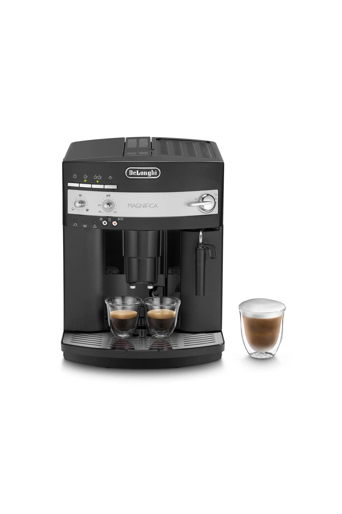 DeLonghi Magnifica ESAM3000B Maquina de Espresso, 1350 W, 1.8 Litros, Acero Inoxidable, Negro 36x38x29cm
