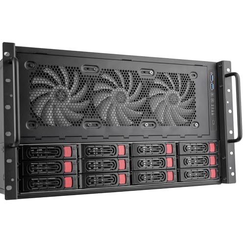 SilverStone Technology RM61-312, Chasis con Montura en Rack de 12 bahías 6U Equipado con compatibilidad de FA Dual, Triple Soporte para disipador de 360mm, SST-RM61-312