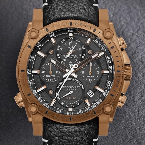 Bulova Reloj Analógico para Hombre de Cuarzo con Correa en Cuero 97B188
