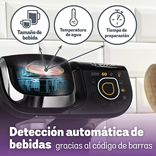 Bosch Hogar Máquina multibebida, Cafetera de cápsulas, Hasta 70 bebidas, OneTouch, Servicio individual, Personalización de bebidas, Filtración de agua, Color Negro