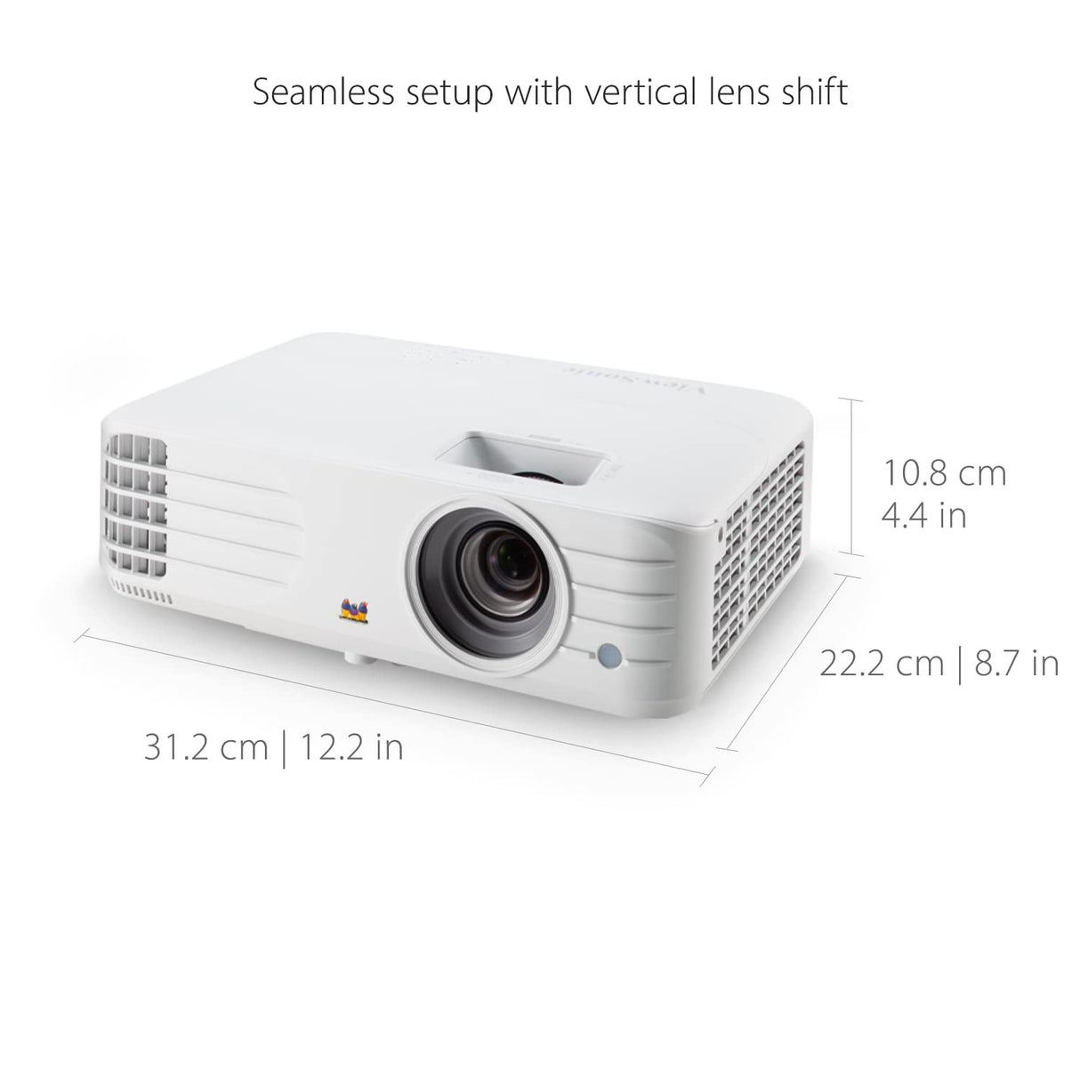 ViewSonic PX701HDH Full HD 3.500 lúmenes 12.000:1 Contrast TR 1.50-1.65 1.1x Optical Zoom Vertical Keystone Lens Shift V. 1x VGS 2X, Blanco