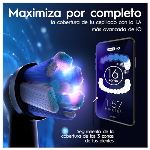 Oral-B iO 9 Oral-B iO 9 Pack Doble, Cepillo de Dientes Eléctrico Negro y Rosa, con 3 Cabezales y 1 Estuche Cargador de Viaje, Diseñado por Braun, Diseñado Por Braun