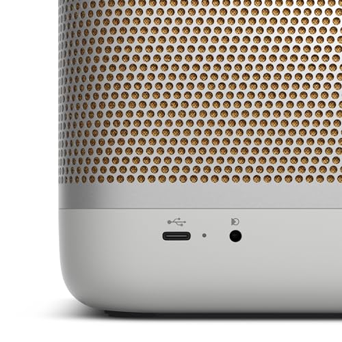 Bang & Olufsen Beolit 20 Potente Altavoz Bluetooth Inalámbrico Portátil para Uso en Casa y Exteriores con Sonido de 360 Grados y Cargador Inalámbrico Qi Integrado para Teléfono Grey Mist
