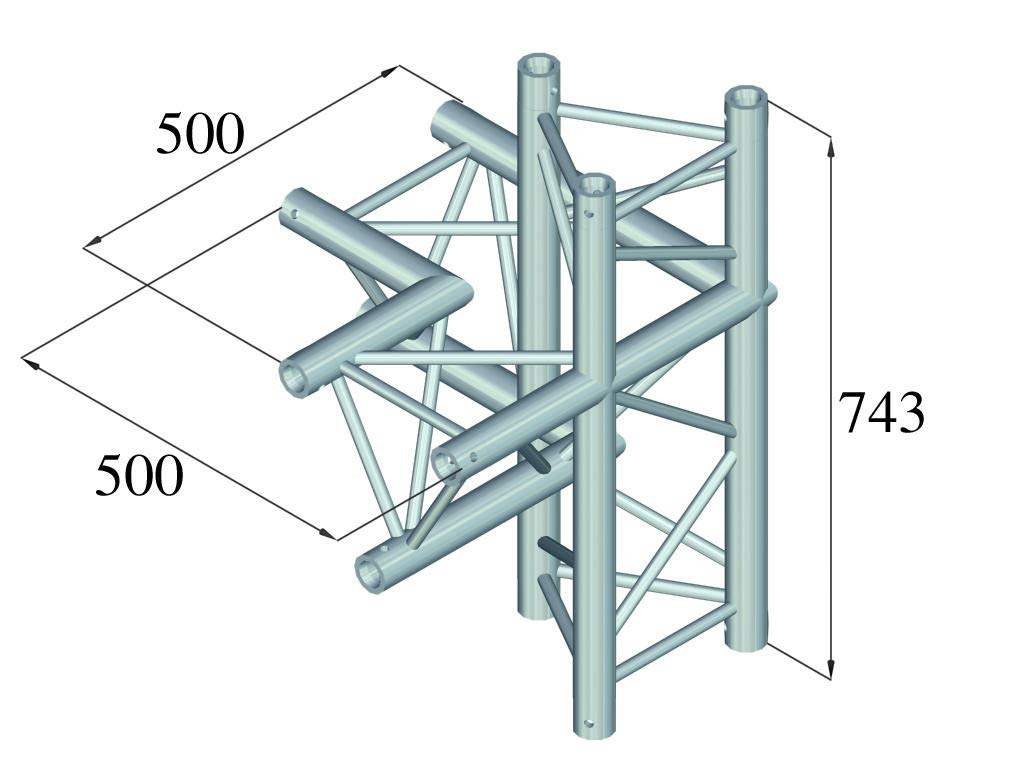 Alutruss - Trilock 6082ac-45 de 4 vías pieza/derecha