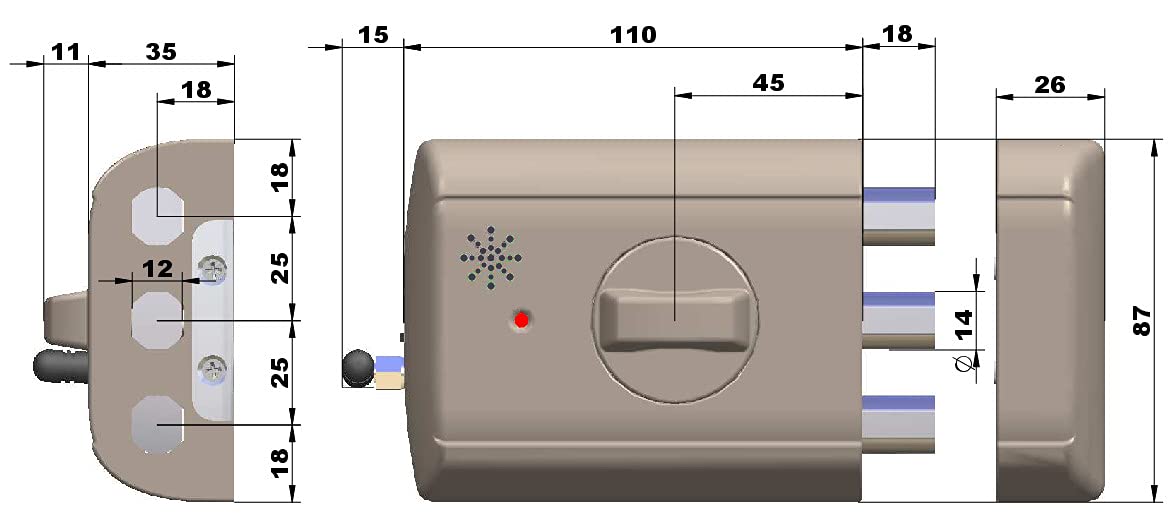 LINCE SUPRATRONIK Cerrojo Invisible ELECTRONICO Y con Alarma SUPRATONIK 4940-TK Plata, Acero aleado, 0