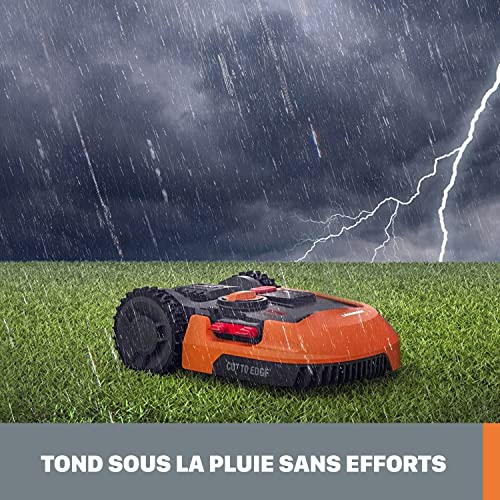 WORX Landroid S WR184E Robot cortacésped para jardines de hasta 400 m2 – 35% de inclinación – con conexión WiFi y plataforma de corte flotante – Control por aplicación – Programación multizona –