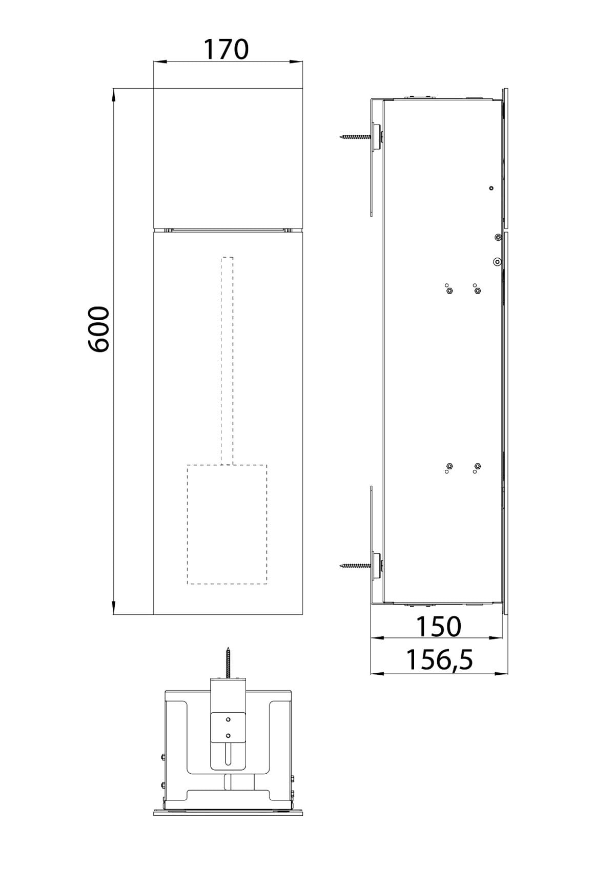 emco Módulo de inodoro ASS Pure con tope de puerta izquierda para puerta delantera de cristal, empotrable, 600 mm, color negro