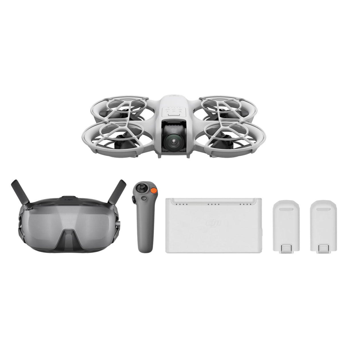 DJI Pack Neo Motion Vuela Más, dron mini con cámara 4K UHD para adultos, 135 g dron que vuela siguiéndote, despega desde la mano, seguimiento de objetivos por IA, con RC Motion 3 y 3 baterías
