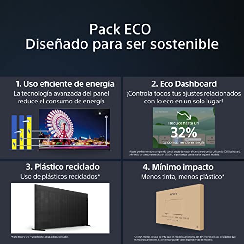 Sony BRAVIA XR-55X90L, 55 Pulgadas, TV Full Array LED, 4K HDR, Smart Google TV, Funciones Eco, Bravia Core, Óptimo para PlayStation5, Marco de Aluminio