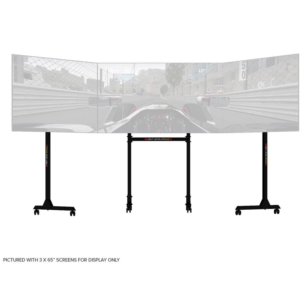 Next Level Racing Free Standing Triple Monitor Stand, Negro