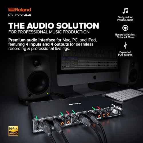 Interfaz de alta resolución con 4 entradas y 4 salidas Roland RUBIX44 — La solución de alta resolución para producción musical personal