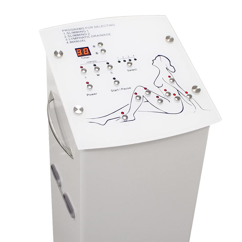 QUIRUMED Máquina presoterapia Profesional completa para piernas, abdomen, brazos y caderas, digital, 2 salidas, 3 modos compresión, 750W, Ajuste de tiempo