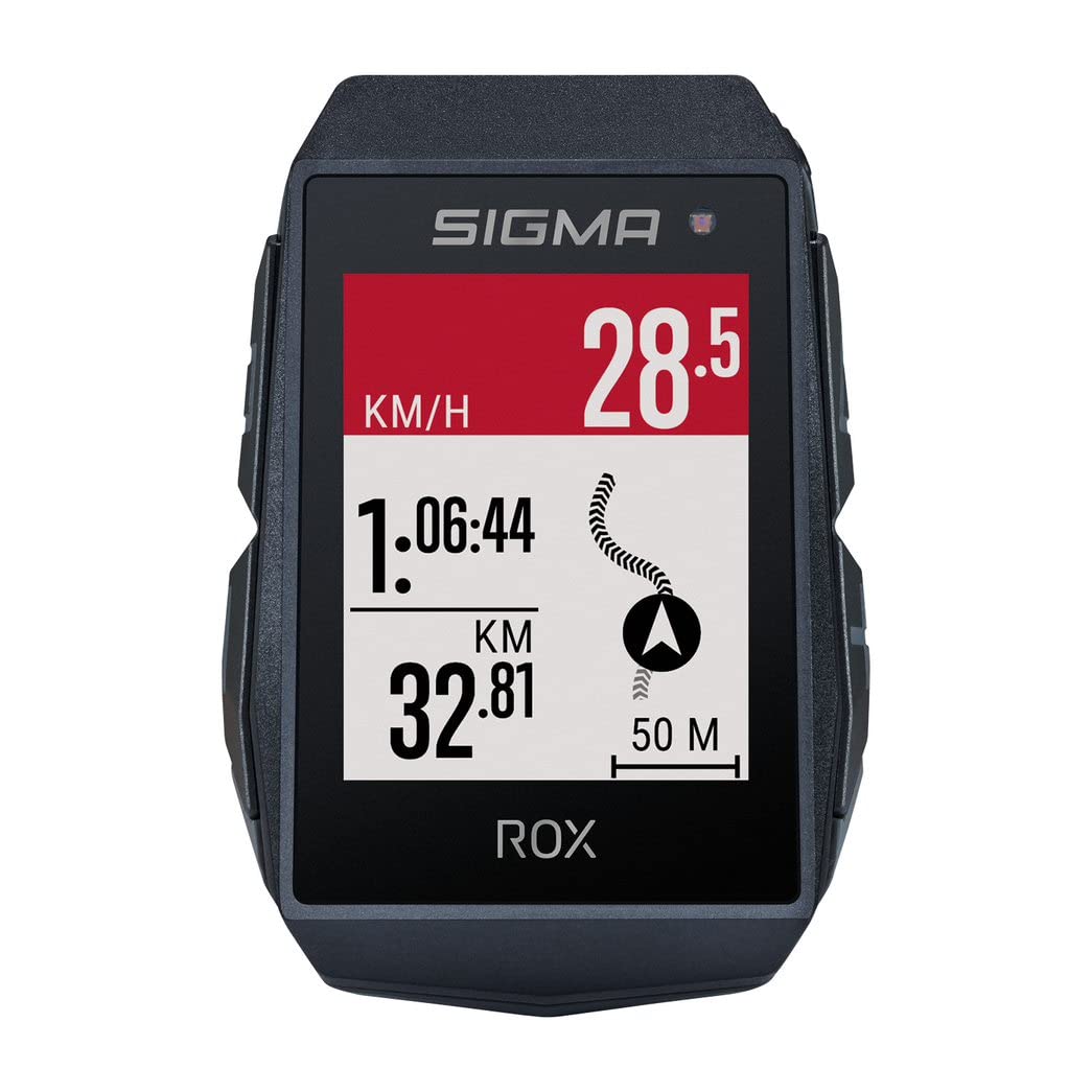 Sigma ROX 11.1 EVO Negro | Ciclocomputador GPS con 150 Funciones | Compatible con E-Bike I Ciclocomputador inalámbrico con Pantalla de 1,77" I Velocímetro GPS con medición de altitud