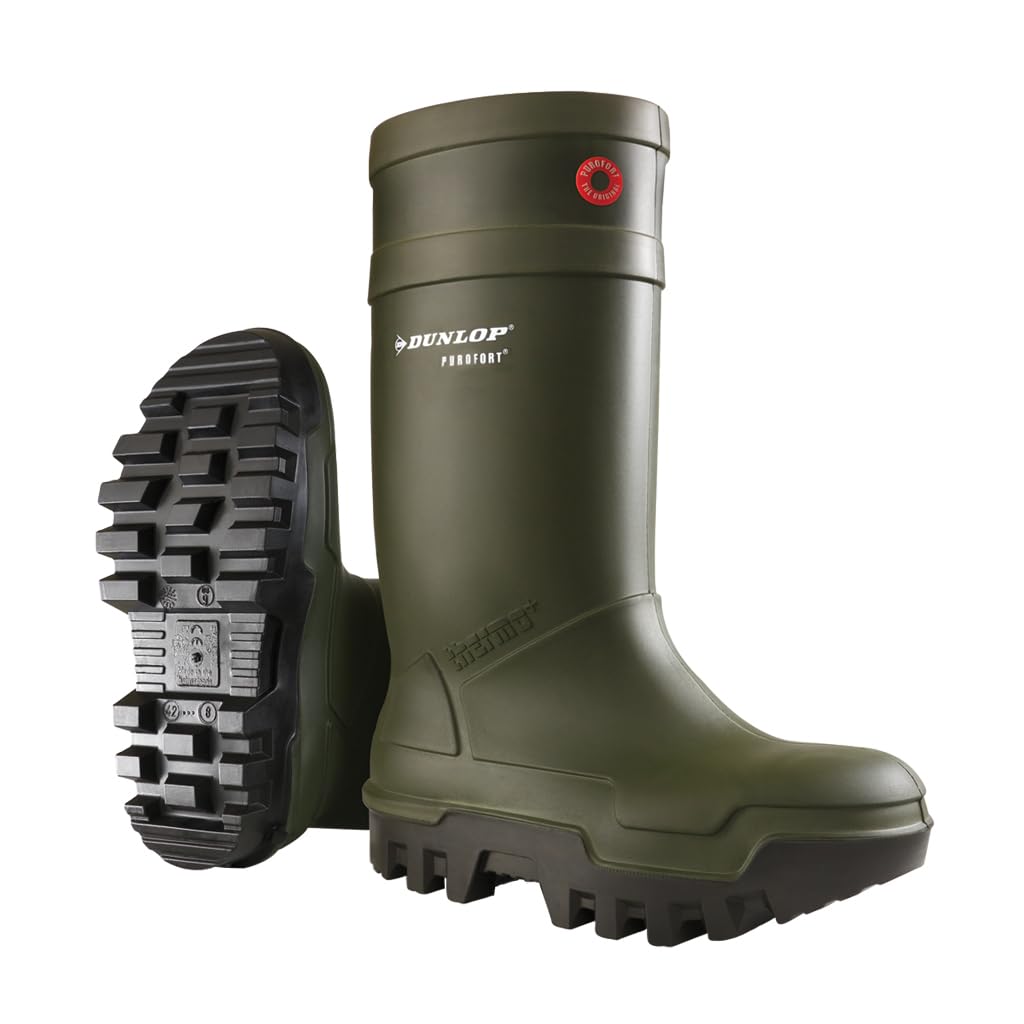 Dunlop Protective Footwear, C662933, Purofort Thermo+ Full Safety, Verde Oscuro/Negro, Talla 43 EU