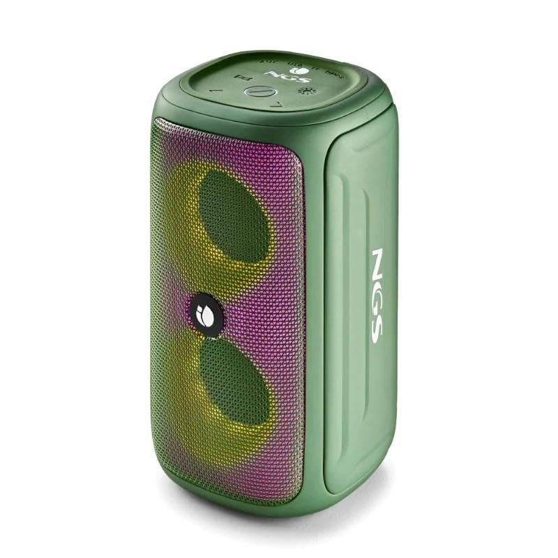 glowster Altavoz Bluetooth 32W TWS con Iluminación RGB, Autonomía de hasta 30h, Resistencia al Agua IPX5 y Correa de Transporte - Ideal para Fiestas y Uso Exterior.