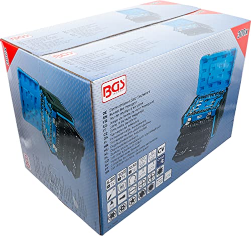 BGS 74000 | Juego de llaves de vaso hexagonal | entrada 6,3 mm (1/4") | 10 mm (3/8") / 12,5 mm (1/2") | medidas en métrico y pulgadas | 300 piezas