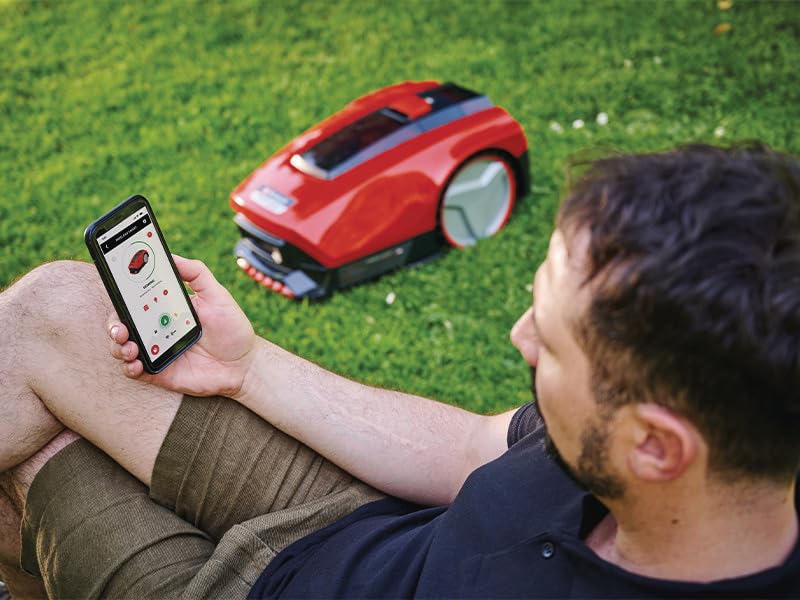 Einhell Robot cortacésped FREELEXO Smart 750 LCD+ Power X-Change (Puesta en Red Inteligente, cálculo de Tiempo de siega dependiente del Tiempo, 750 m², Modo de Segunda área, Incl. Kit instalación)