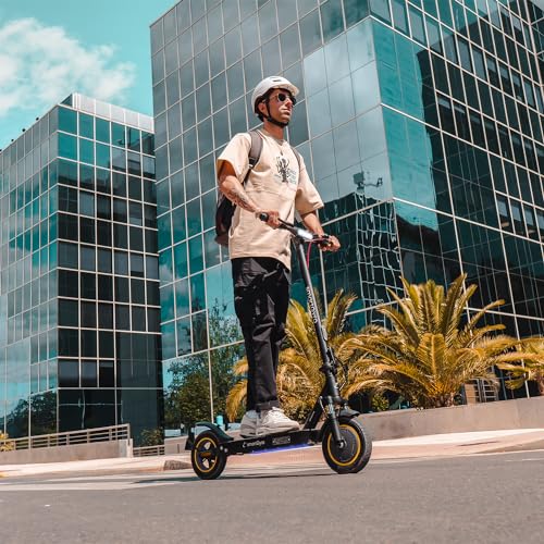 smartGyro Z-PRO Black Patinete Eléctrico de 36V, 600W de Potencia Máxima, Batería de 10Ah, Autonomía 40 Km, Ruedas de 10 inches, Suspensiones, Triple Frenada, App, Certificado DGT, Segunda Generación