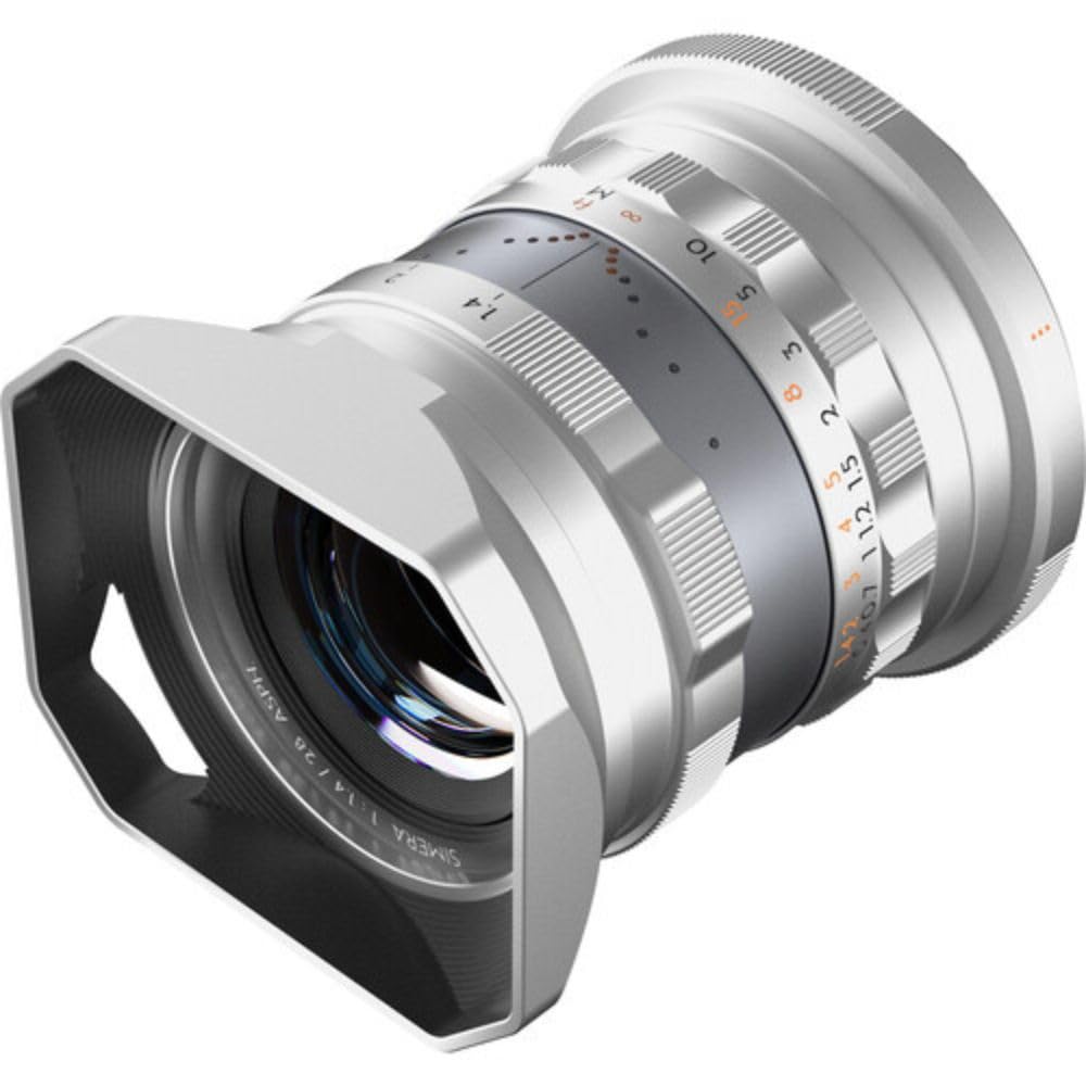 Thypoch Lente de fotografía de fotograma Completo Simera 28 mm f1.4 para Montura Canon RF, Color Plateado