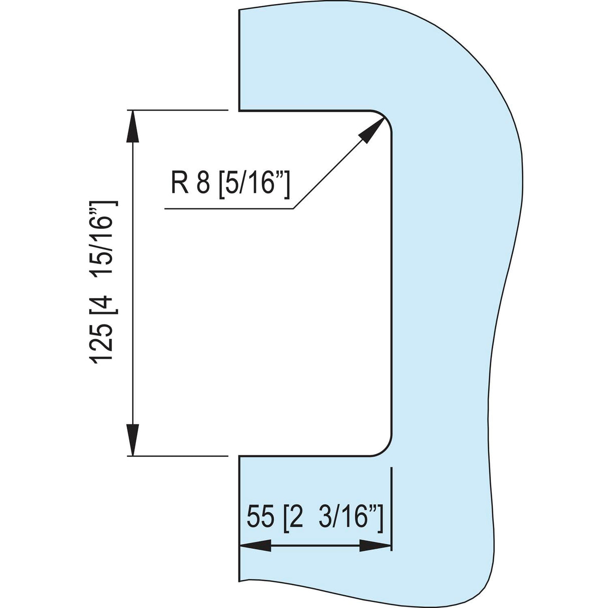 COLCOM Puerta corredera de cristal B95 compatible con cerradura de puerta de cristal B94 con pestillo de arco, efecto aluminio y acero inoxidable