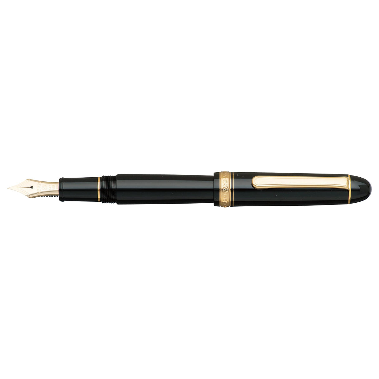 PLATINUM Pluma estilográfica japonesa # 3776 Century Gold Trim Black en negro SF/Negro/ 0,30-036 mm/Hecho a mano/Pluma de oro de 14 quilates/con caja de regalo/pluma estilográfica