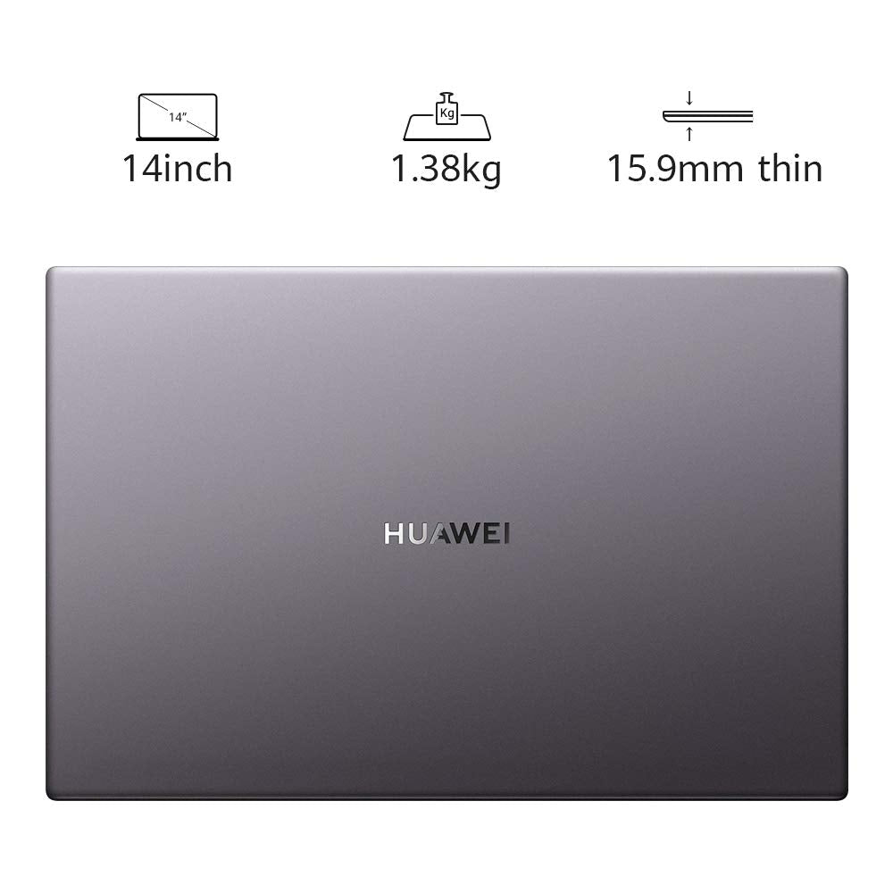 HUAWEI MateBook D 14 - 14 Inch Laptop with FullView 1080P FHD Ultrabook PC (AMD Ryzen 5, 8 GB RAM, 256 GB SSD, Windows 10 Home, Multi-Screen Collaboration), Amazon Exclusive, Space Grey