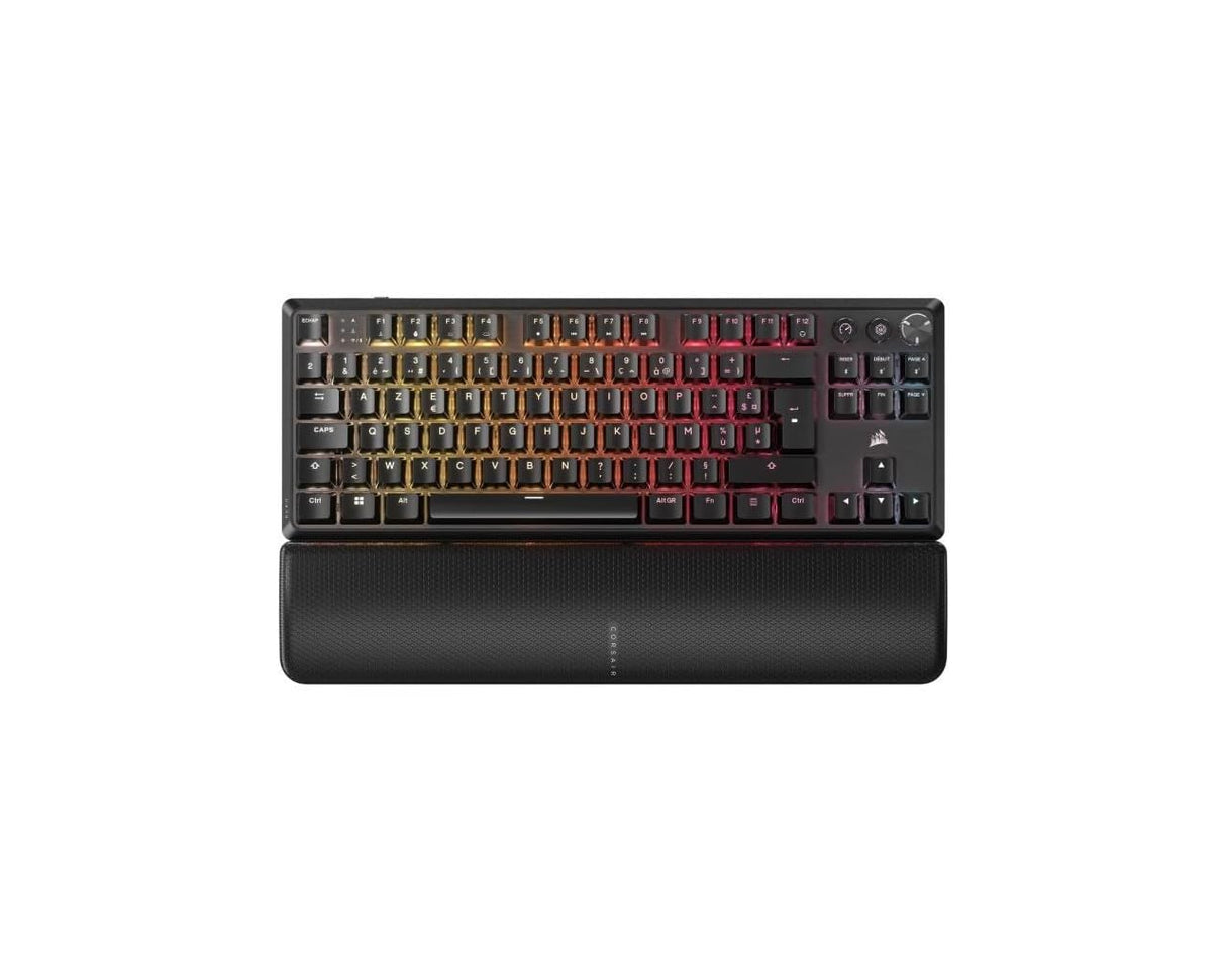 Corsair K70 Core TKL Wireless RGB Teclado de Juego mecánico sin Llave – Interruptores lineales MLX Red v2 prelubricados, SOCD, Tapas de Llave de ABS, amortiguación del Sonido, AZERTY FR –