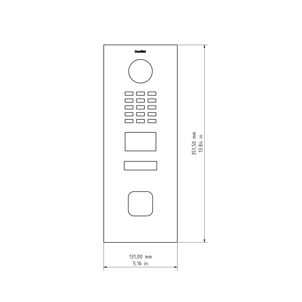 EKEY D2101FV Intercomunicador con solución de Acceso biométrico para Montaje Empotrado, Acero Inoxidable V4a