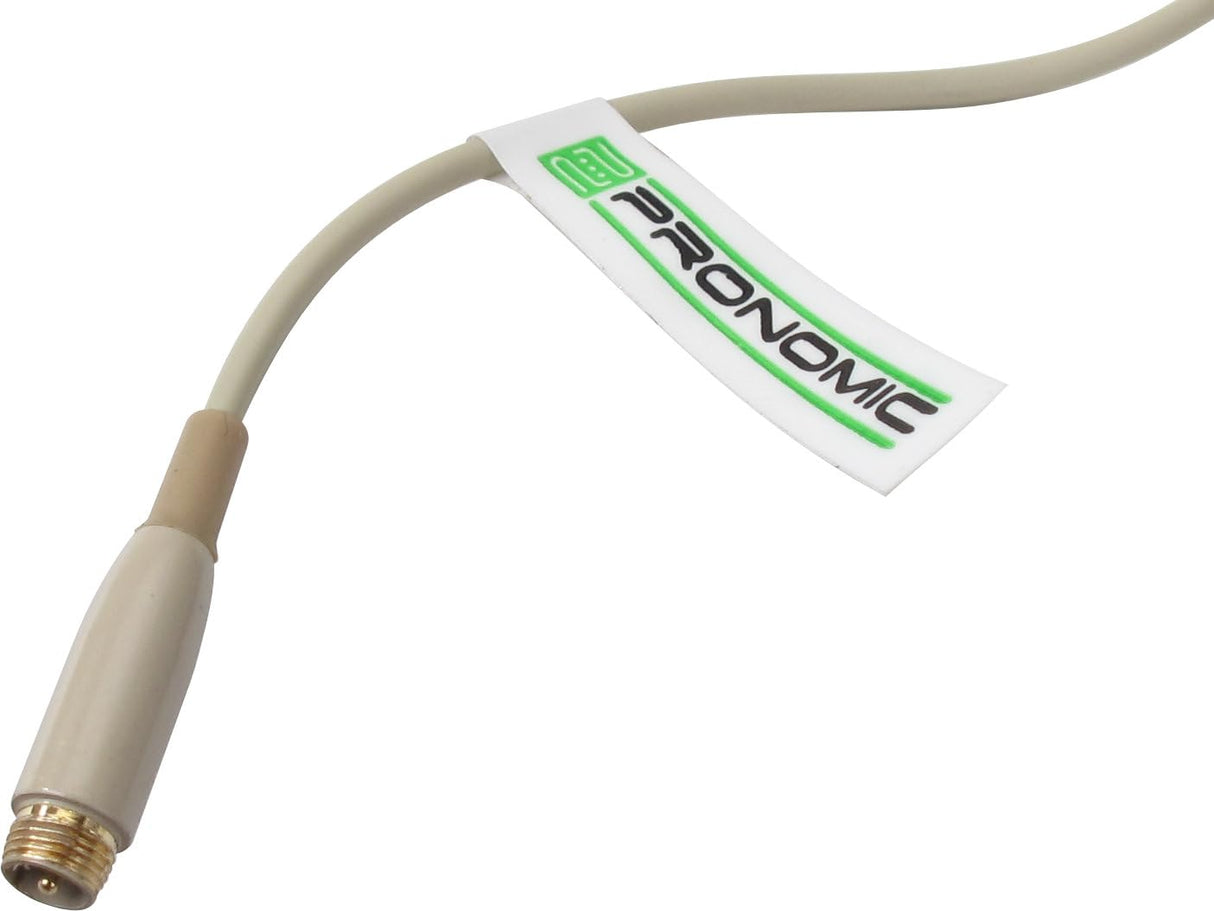 Pronomic Micrófono de Diadema HS-31 EA - Atención Accesorios: Solo Compatible con ciertos transmisores inalámbricos (no incluidos) - Incluye Protector de Viento y Adaptador Intercambiable - Beige