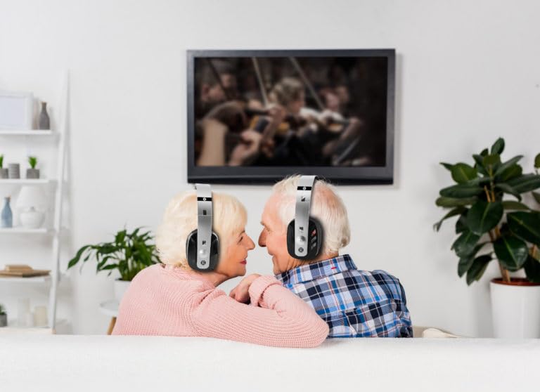 Geemarc CL7400 - Auriculares con Conector Óptico y Volumen Amplificado para Televisores, Móviles y Ordenadores - Adecuado para Personas Mayores - Versión ES