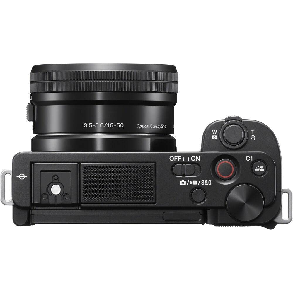Sony Alpha ZV-E10L - Cámara vlog sin espejo de objetivos intercambiables con lente de kit Power Zoom de 16-50 mm f/3.5 - 5.6, pantalla de ángulo variable para vlogging, color negro