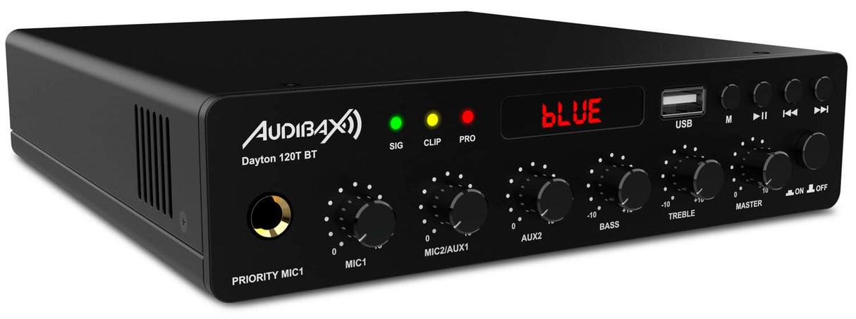 Audibax Dayton 120T BT Amplificador Línea 100V 120W con USB y Bluetooth