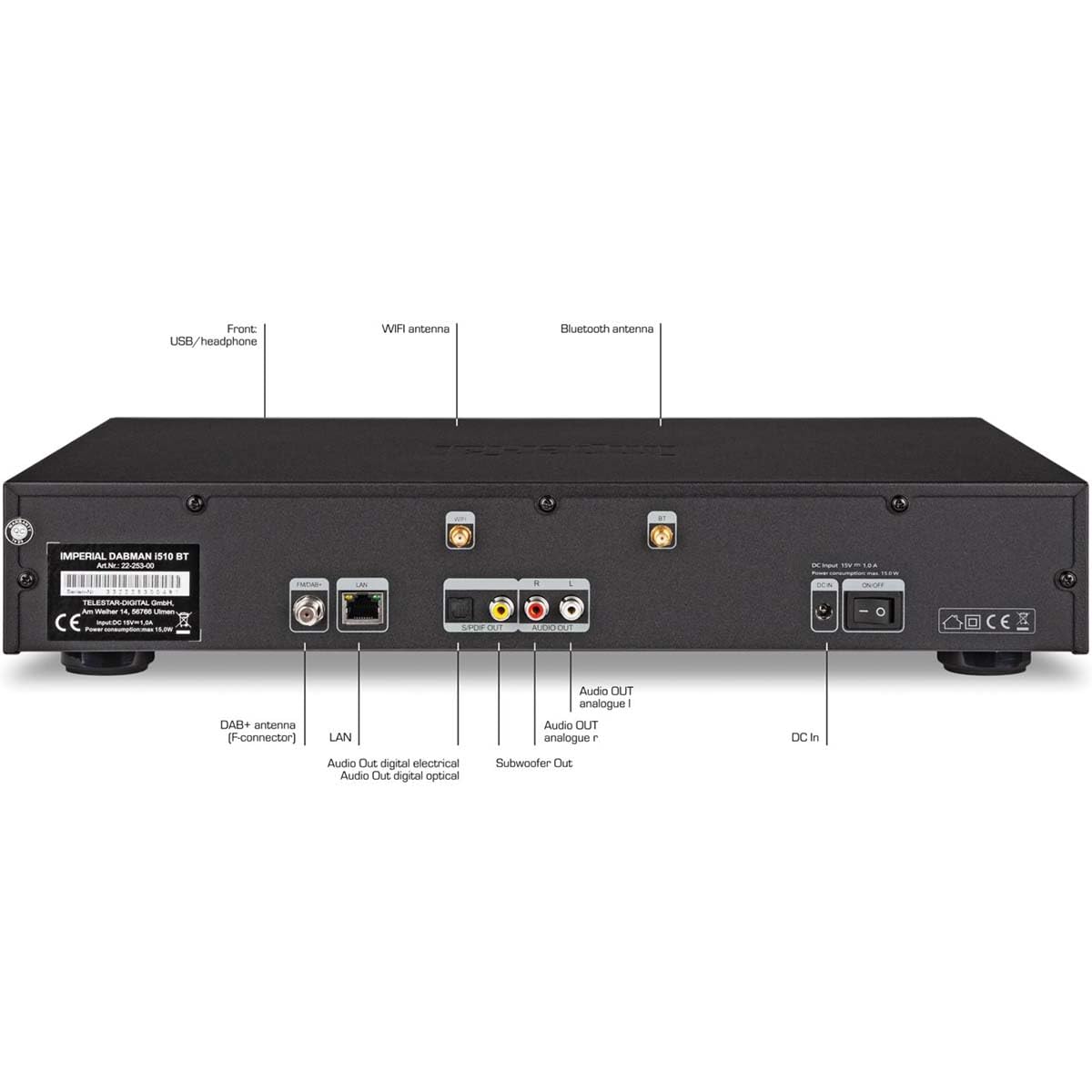 Imperial DABMAN i510BT Internet Digital Negro Radio