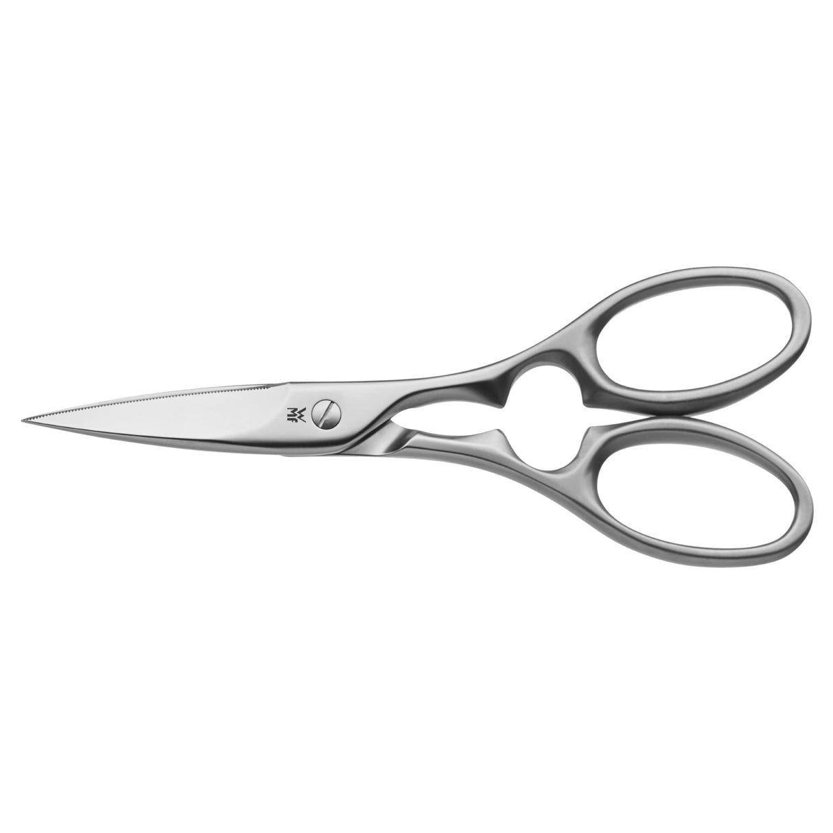 WMF Grand Gourmet - Juego 6 Piezas, 4 Cuchillos con Hoja Insertada de Acero Templado Completamente Forjado y Tijeras Multiusos con Soporte FlexTec de Acero Inoxidable