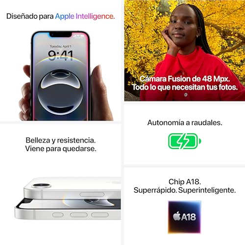 Apple iPhone 16e de 512 GB: Diseñado para Apple Intelligence, Chip A18, autonomía a raudales, cámara Fusion de 48 Mpx, Pantalla Super Retina XDR de 6,1 Pulgadas — Blanco