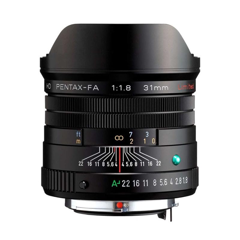 Pentax PENTAX-FA 31mmF1.8 Limited - Objetivo Gran Angular con Revestimiento HD para Sistema Pentax K con Sensor de 35 mm, Color Negro