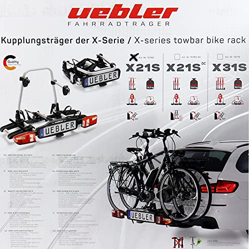 Uebler 15760 X21-S Portabicicletas para Dos Bicicletas Plegable
