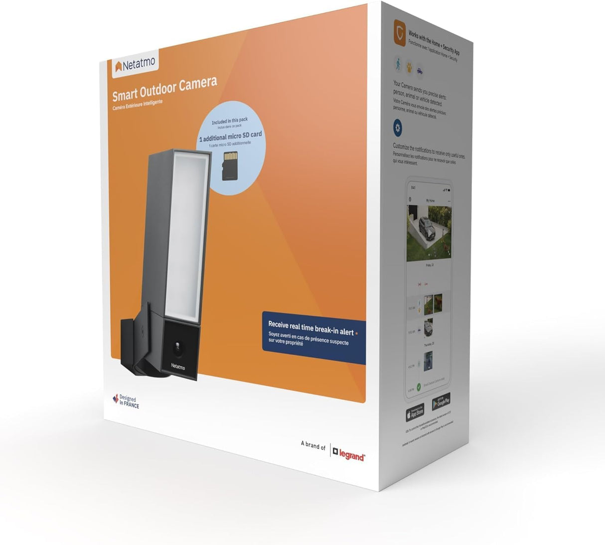 Netatmo Cámara de Seguridad Exterior WiFi Foco 12W, Video HD 1080p, Detección Inteligente de Personas, Animales y Vehículos, Visión Nocturna y Almacenamiento Sin Costo - NOC01-AMZ