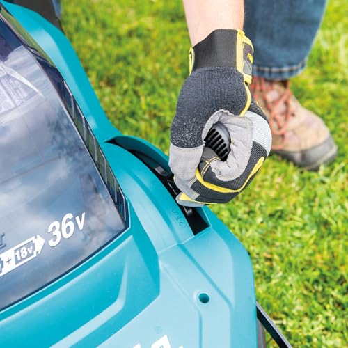 WDERNI Makita DLM432PT2 Akku-Rasenmäher 2x18V / 5,0 Ah, 2 Akkus + Doppelladegerät, 36 V, Gasolina