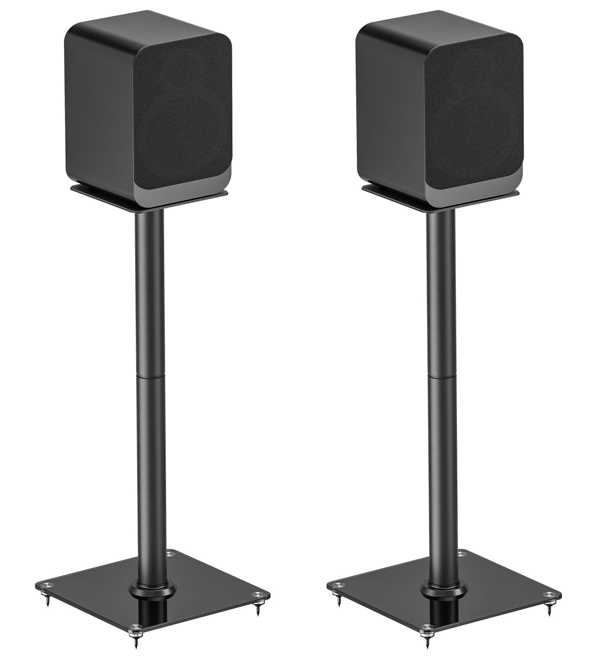 my wall Juego de 2 Soportes para Altavoces HS35L, soporta hasta 25 kg, con Alfombrilla antivibración, Base para Altavoz, pies Intercambiables, Soporte Seguro y Sonido sin distorsiones