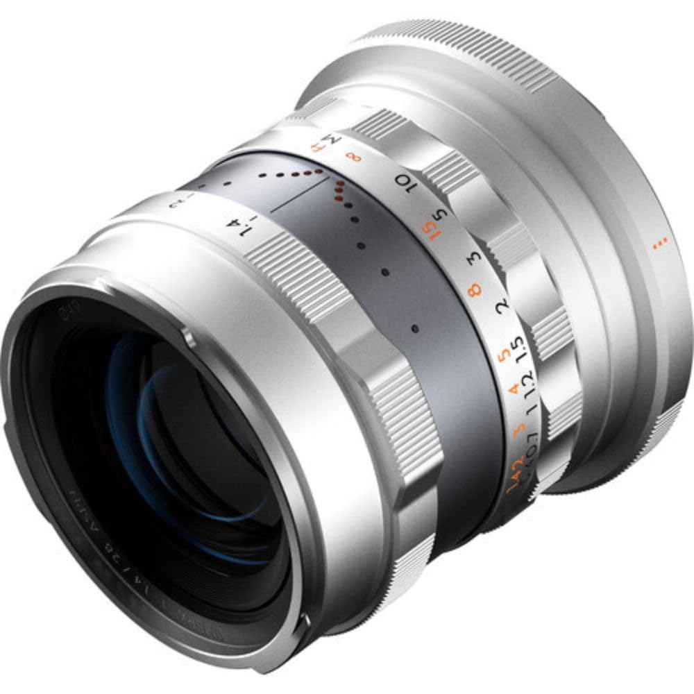 Thypoch Lente de fotografía de fotograma Completo Simera 28 mm f1.4 para Montura Canon RF, Color Plateado