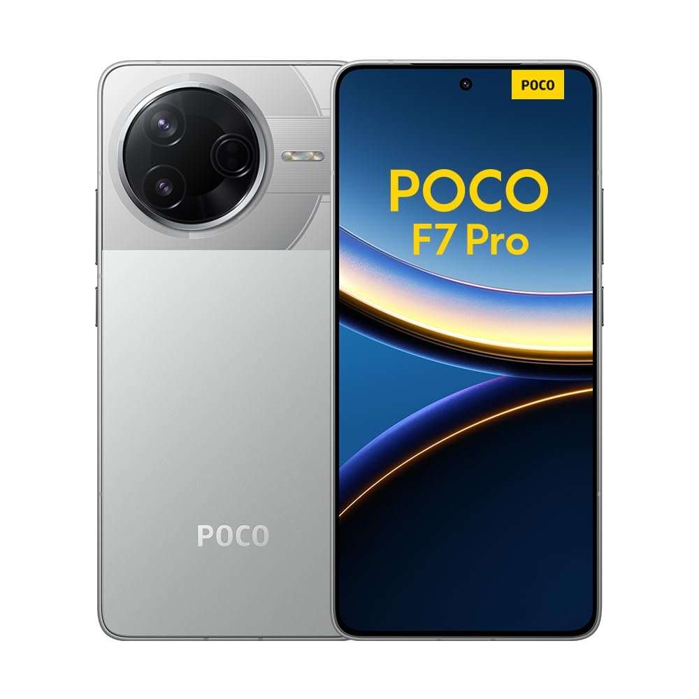 Xiaomi POCO F7 Pro - Smartphone de 12+256GB, Cámara Dual de 50 MP con OIS, Pantalla de 6,67" 2K Flow AMOLED 120 Hz, Snapdragon 8 Gen 3, Hypercharge 90W, Cargador no Incluido, Plata (Versión ES)