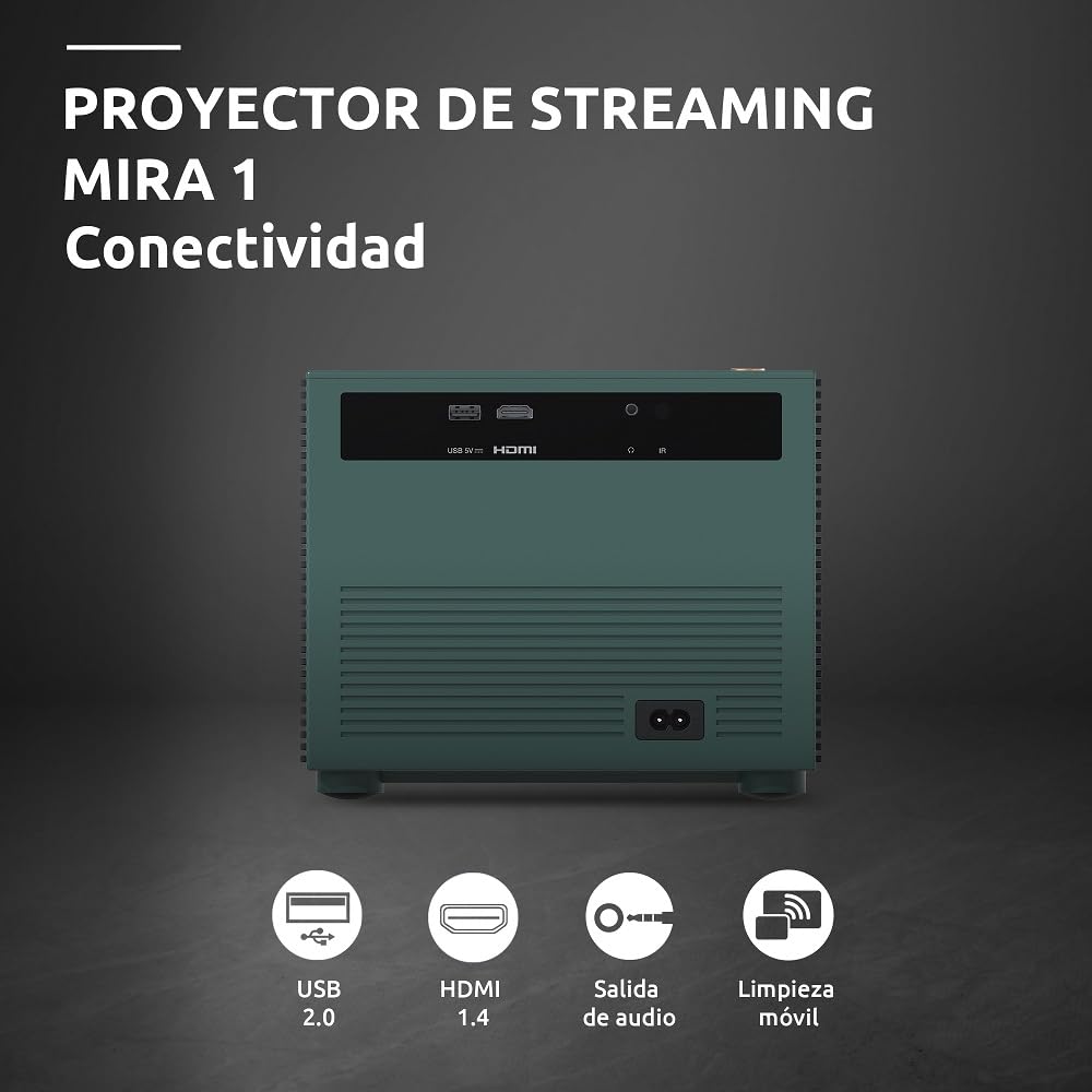 Strong MIRA1 Proyector De Video Oficial Google TV Smart 1080P con Soporte 4K, Enfoque Automático & Keystone, WiFi Bluetooth Portátil Proyector Exterior para iOS/Android/Cine En Casa