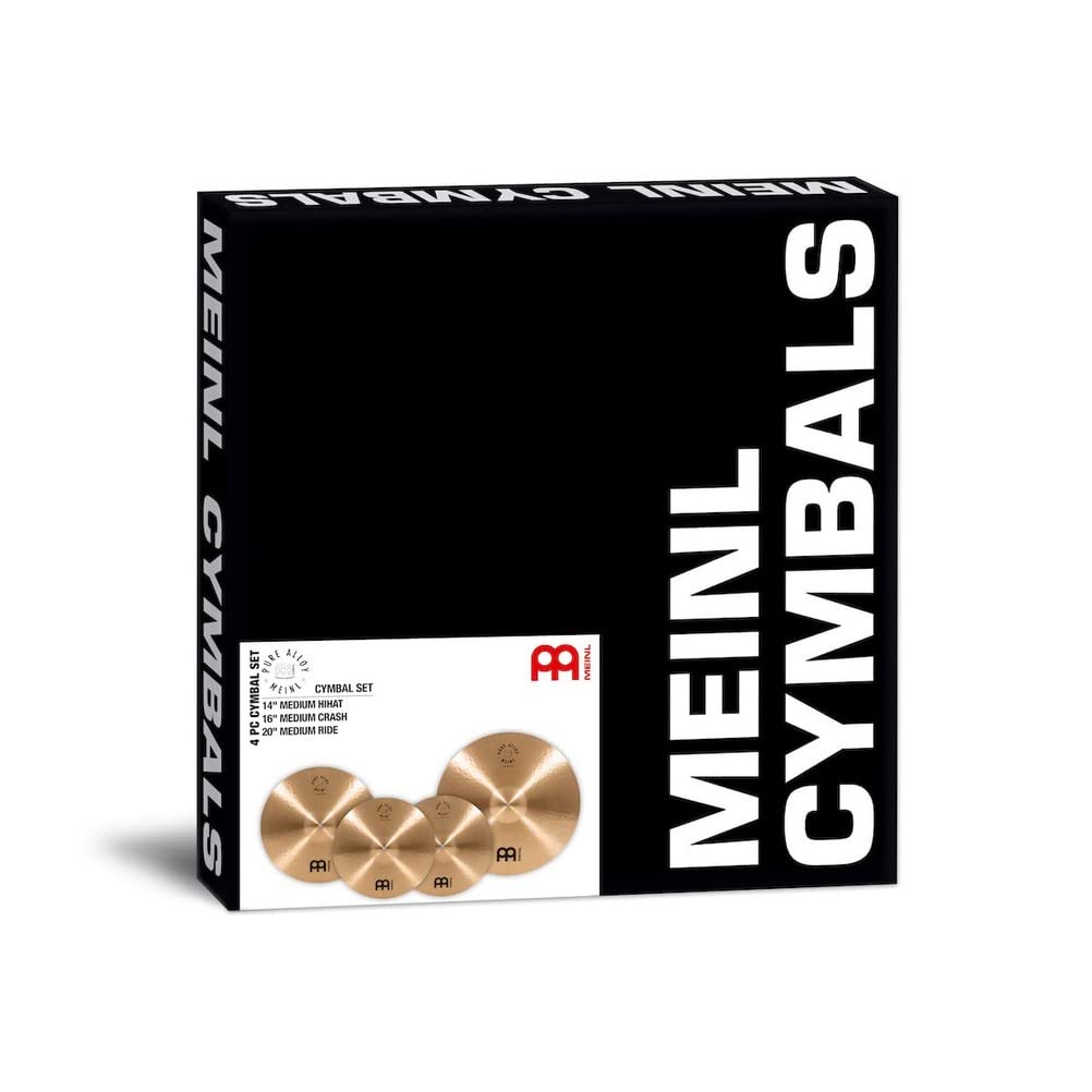 Meinl Cymbals Pure Alloy Cymbal Set - Juego de Platillos de Batería con 14 Hihats, 16 Crash e 20 Ride (35,56-50,80cm) Aleación pura de Bronce, Acabado Tradicional (PA141620)