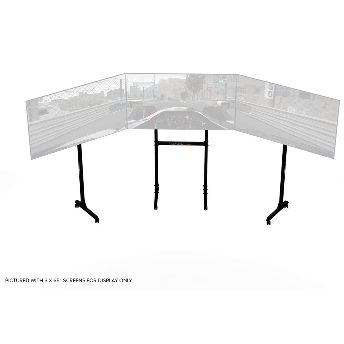 Next Level Racing Free Standing Triple Monitor Stand, Negro