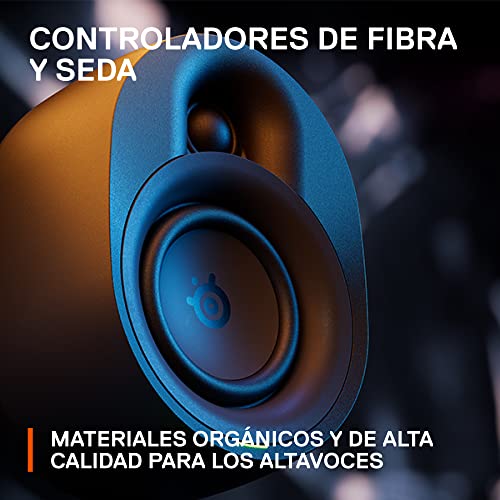 SteelSeries Arena 9 - Altavoces gaming 5.1 – Sonido envolvente USB 5.1 – Altavoces traseros inalámbricos – Diseño de altavoces de 2 vías – Subwoofer – Iluminación RGB reactiva – USB, Bluetooth