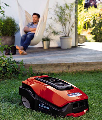 Einhell FREELEXO 450 BT SOLO Cortacésped robotizada Power X-Change (ion de litio, 18 V, 450 m2, recortador multizona, Bluetooth App, con accesorios de instalación, sin batería)