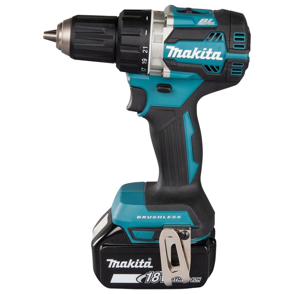 Makita DDF484RT3J drill Negro, Azul, Plata 2000 RPM 1,8 kg - Taladro eléctrico (2000 RPM, 1,3 cm, 3,8 cm, 54 Nm, 30 Nm, 2,5 m/s²)